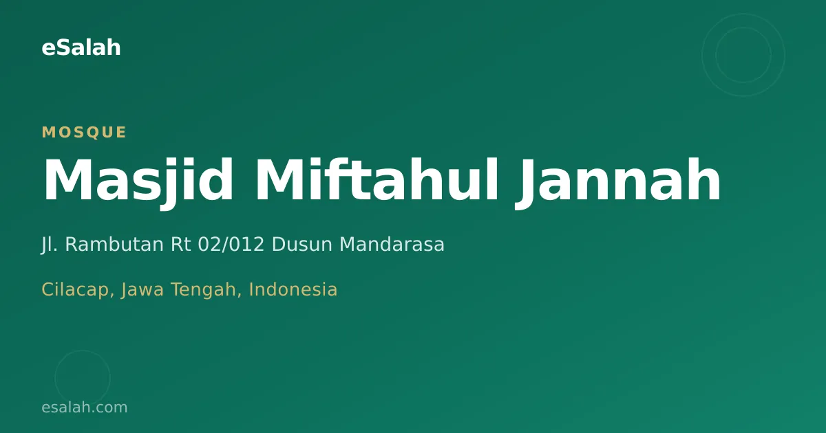 Mushola Miftahul Jannah: Tempat Beribadah yang Menyatu dengan Kehidupan Warga Cilacap